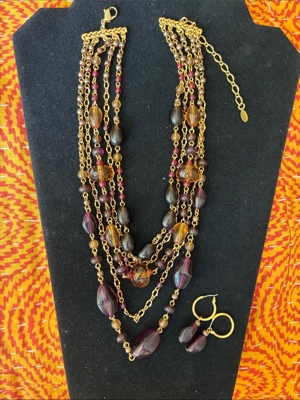 Liz Claiborne multi strand necklace with BONUS matching earrings